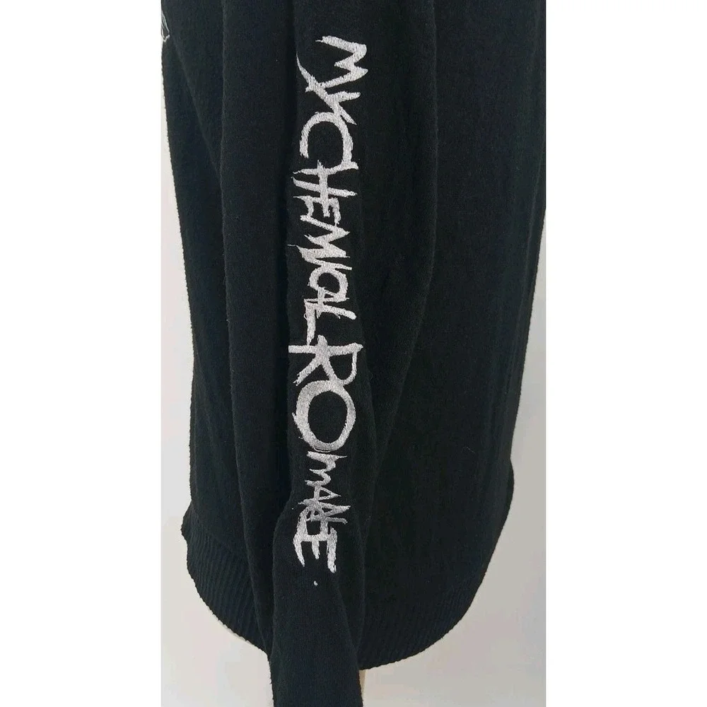 My Chemical Romance Dancing/ Band Skeleton Black Button Up Cardigan Medium Y2K